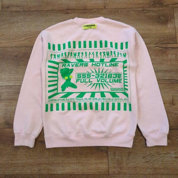 Y2K Cyberdog London Ravers Hotline Women's Small Tech Pastel Pink Swifties - Picture 1 of 6